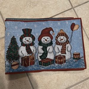 Snowman Christmas table runner